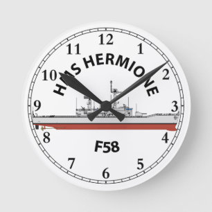 HMS HERMIONE - F58 - LEANDER ORIG RONDE KLOK