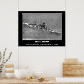 HMS Hood 1924 Vintage Poster (Keuken)