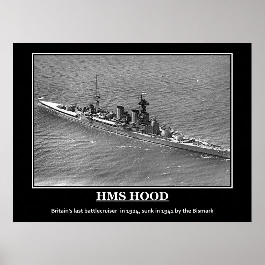 HMS Hood 1924 Vintage Poster (Voorkant)