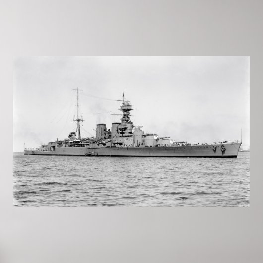 HMS Hood (51) - 17 maart 1924 Poster (Voorkant)