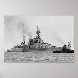 HMS Hood - Nautical Battlecruiser Poster