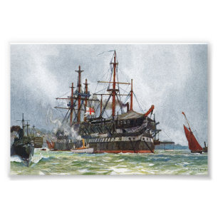 HMS Implacable een 74-kanons schip van de derde kl Foto Afdruk