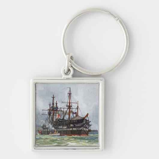 HMS Implacable een 74-kanons schip van de derde kl Sleutelhanger (Voorkant)
