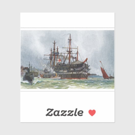 HMS Implacable een 74-kanons schip van de derde kl Sticker (Vel)