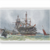 HMS Implacable een 74-kanons schip van de derde kl Sticker (Voorkant)