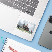 HMS Implacable een 74-kanons schip van de derde kl Sticker (Laptop met iPhone)
