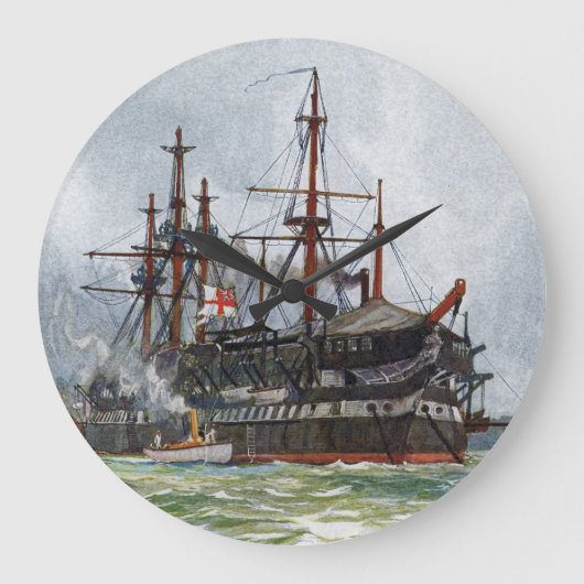 HMS Implacable een schip van de derde rang met 74 Grote Klok (Voorkant)
