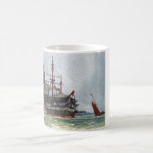 HMS Implacable een schip van de derde rang met 74 Koffiemok (Center)