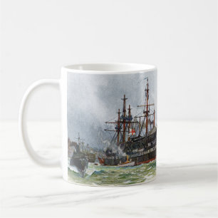 HMS Implacable een schip van de derde rang met 74 Koffiemok