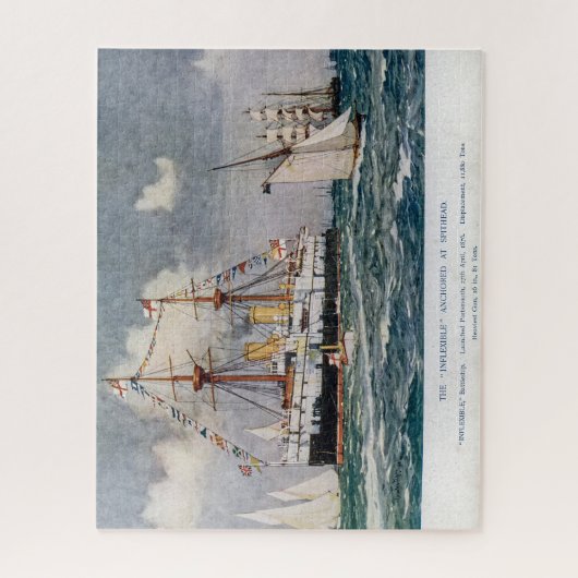HMS inflexibel ijzeren slagschip 1876 Legpuzzel (Verticaal)