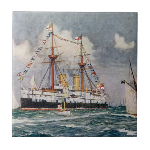HMS Inflexible pantserschip Slagschip 1876 Tegeltje