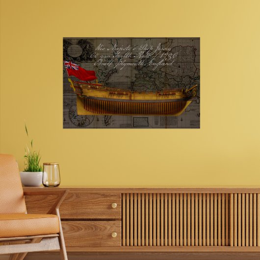 HMS Jersey Lijnschip Historische Schilderij Poster (Woonkamer 2)