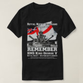 HMS King George Vclass slagschip Veterans T-shirt (Design voorkant)