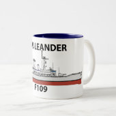 HMS Leander, orig config, Tweekleurige Koffiemok (Voorkant rechts)