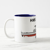 HMS Leander, orig config, Tweekleurige Koffiemok (Links)