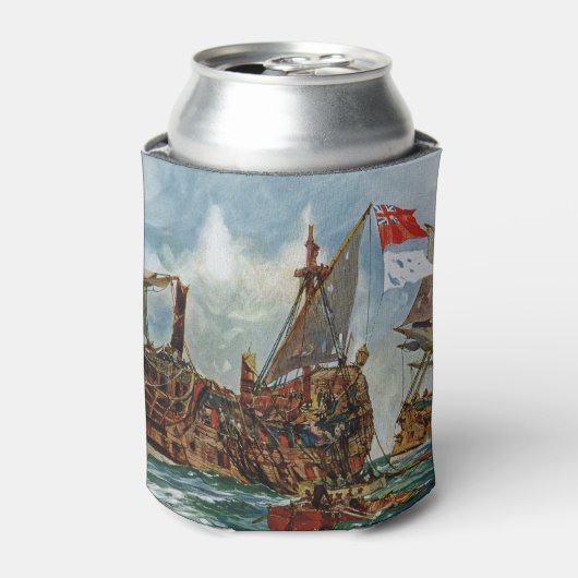 HMS Nottingham en slagschip Mars 1703 Blikjeskoeler (Blikje Voorkant)