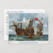 HMS Nottingham en slagschip Mars 1703 Briefkaart (Voorkant / Achterkant)
