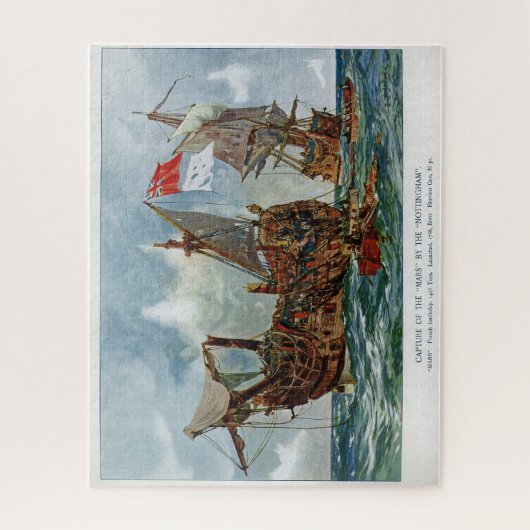 HMS Nottingham en slagschip Mars 1703 Legpuzzel (Verticaal)