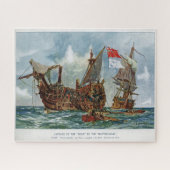 HMS Nottingham en slagschip Mars 1703 Legpuzzel (Horizontaal)
