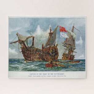 HMS Nottingham en slagschip Mars 1703 Legpuzzel