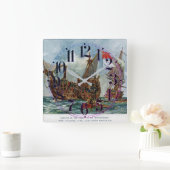 HMS Nottingham en slagschip Mars 1703 Vierkante Klok (Huis)