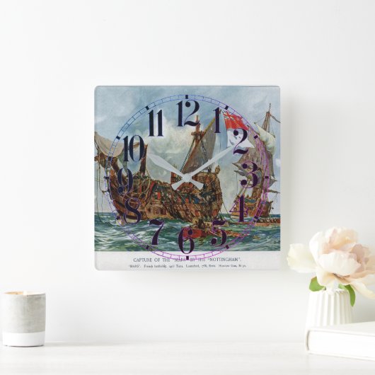 HMS Nottingham en slagschip Mars 1703 Vierkante Klok (Huis)