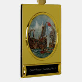 HMS Nottingham Frans slagschip Mars 1703 Verguld Banner Ornament (Rechts)