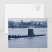 HMS Osiris verlaat de marinebasis Portsmouth, Hamp Briefkaart (Voorkant / Achterkant)