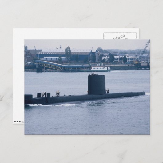 HMS Osiris verlaat de marinebasis Portsmouth, Hamp Briefkaart (Voorkant / Achterkant)