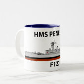 HMS Penelope, zitvlak Tweekleurige Koffiemok (Voorkant links)