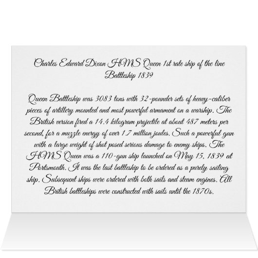 HMS Queen Zeeslag 1839 (Binnen Horizontaal (Boven))