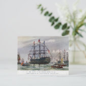 HMS Queen Zeeslag 1839 Briefkaart (Staand voorkant)