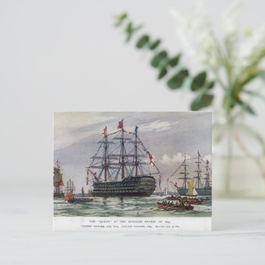 HMS Queen Zeeslag 1839 Briefkaart (Staand voorkant)