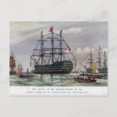 HMS Queen Zeeslag 1839 Briefkaart (Voorkant)