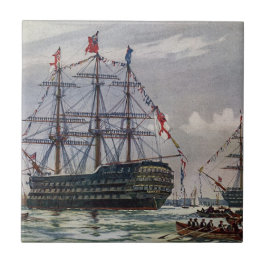 HMS Queen Zeeslag 1839 Tegeltje