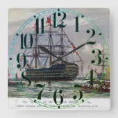 HMS Queen Zeeslag 1839 Vierkante Klok (Voorkant)