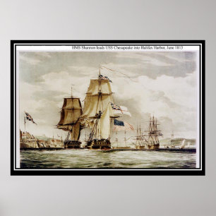 HMS Shannon en USS Chesapeake in Halifax Poster