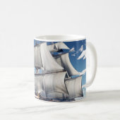 HMS Victory, 3D computer-gegenereerde illustratie. Koffiemok (Voorkant rechts)