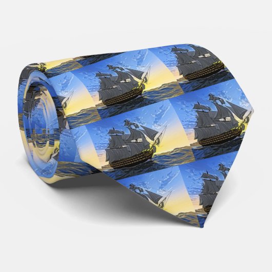 HMS Victory in Dawn Stropdas (Opgerold)