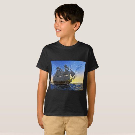 HMS Victory in Dawn T-shirt (Voorkant volledig)