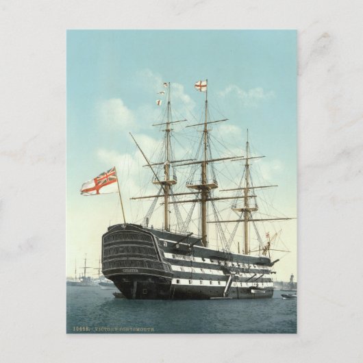 HMS Victory, Portsmouth, England c.1895 Briefkaart (Voorkant)