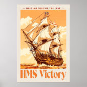 HMS Victory Poster Iconic British Ship of the Line (Voorkant)