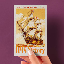HMS Victory Poster Iconic British Ship of the Line Briefkaart