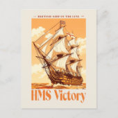 HMS Victory Poster Iconic British Ship of the Line Briefkaart (Voorkant)