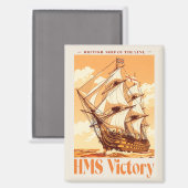 HMS Victory Poster Iconisch Brits Lijnschip Magneet (Voorkant / Achterkant)