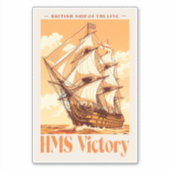 HMS Victory Poster Iconisch Brits Lijnschip Sticker (Voorkant)