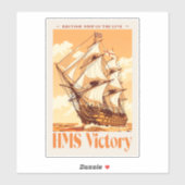 HMS Victory Poster Iconisch Brits Lijnschip Sticker (Vel)