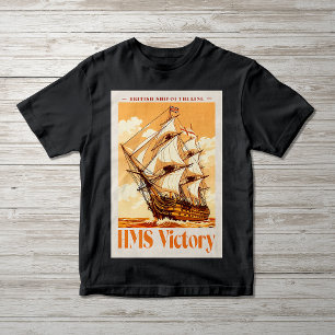 HMS Victory Poster Iconisch Brits Lijnschip T-shirt