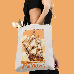 HMS Victory Poster Iconisch Brits Lijnschip Tote Bag