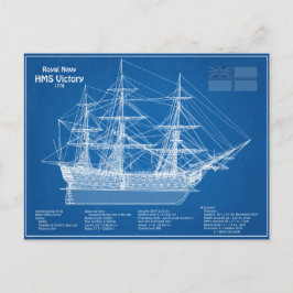 HMS Victory - Scheepsblauwdruk Plannen ABD Briefkaart
